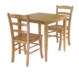 Winsome 34330 Groveland 3-Pc Dining Table with Ladder-back Chairs, Light Oak