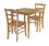 Winsome 34330 Groveland 3-Pc Dining Table with Ladder-back Chairs, Light Oak