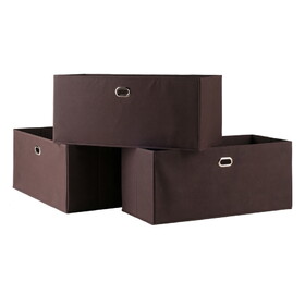 Winsome 38323 Torino 3-Pc Foldable Fabric Basket Set, Large, Chocolate