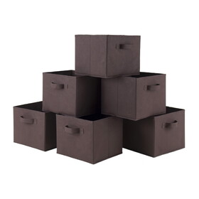 Winsome 38622 Capri Set of 6 Foldable Chocolate Fabric Baskets