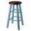 Winsome 65224 Ivy 24" Counter Stool Rustic Light Blue w/ Walnut Seat