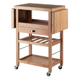 Winsome 80434 Barton Kitchen Utility Cart, Drop Leaf, Bamboo
