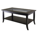 Winsome 92437 Genoa Rectanuglar Coffee Table with Glass top and Shelf