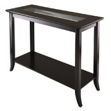 Winsome 92450 Genoa Rectangular Console Table with Glass and shelf