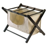 Winsome 92535 Dora Luggage Rack with Fabric Basket, Espresso