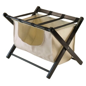 Winsome 92535 Dora Luggage Rack with Fabric Basket, Espresso