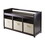 Winsome 92701 Addison 4-Pc Storage Bench with 3 Foldable Fabric Baskets, Espresso and Beige