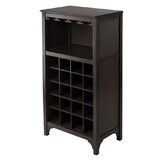 Winsome 92729 Ancona Modular Wine Cabinet with Glass Rack & 20-Bottle