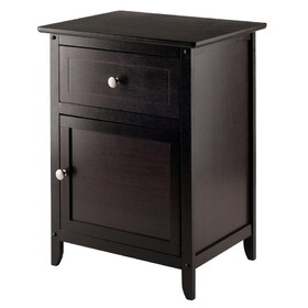 Winsome 92815 Night Stand/ Accent Table with Drawer and cabinet for storage, Color Finish: Espresso