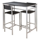 Winsome 93336 Hanley 3-pc High Table with 2 High Back Stools