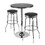 Winsome 93362 Summit 3-Pc Pub Table with Swivel Seat Bar Stools, Black and Chrome