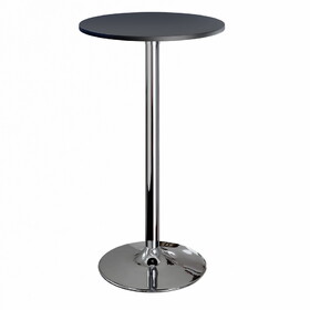 Winsome 93624 Wood Pub Table 24" Round, Black with Chrome