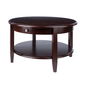 Winsome 94231 Wood Concord Round Coffee Table with Drawer and Shelf