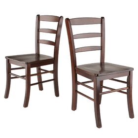 Winsome 94232 Set of 2 Ladder Back Chair, RTA, Antique Walnut