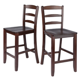 Winsome 94244 Set of 2, 24" Counter Ladder Back Stool