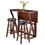 Winsome 94302 Harrington 3-Pc Drop Leaf High Table with Cushion Seat Counter Stools, Walnut and Espresso