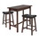 Winsome 94304 Sally 3-Pc Breakfast Table with Cushion Saddle Seat Counter Stools, Walnut and Black
