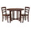 Winsome 94305 Alamo 3-Pc Drop Leaf Table with Ladder-back Chairs, Walnut