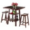 Winsome 94308 Orlando 3-Pc High Table with Saddle Seat Counter Stools, Walnut