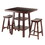 Winsome 94308 Orlando 3-Pc High Table with Saddle Seat Counter Stools, Walnut