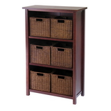 Winsome 94310 Milan 7pc Cabinet/Shelf with Baskets; 6 Small