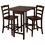 Winsome 94334 Lynnwood 3-Pc Drop Leaf Table with Ladder-back Counter Stools, Walnut