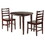Winsome 94335 Clayton 3-Pc Drop Leaf Table with Ladder-back Chairs, Walnut