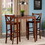 Winsome 94337 Inglewood 3-Pc High Table with V-Back Bar Stools, Walnut