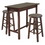 Winsome 94342 Sally 3-Pc Breakfast Table Set with Counter Stools, Walnut