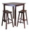 Winsome 94349 Parkland 3-Pc High Table with Saddle Seat Bar Stools, Walnut