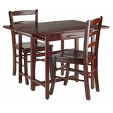 Winsome 94353 Taylor 3-Pc Drop Leaf Table with Ladder-back Chairs, Walnut