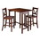 Winsome 94355 Lynnwood 3-Pc Drop Leaf Table with V-Back Counter Stools, Walnut