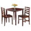 Winsome 94363 Kingsgate 3-Pc Dinning Table with Ladder-back Chairs, Walnut