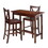 Winsome 94364 Sally 3-Pc Breakfast Table with V-back Counter Stools, Walnut
