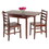 Winsome 94367 Pulman 3-Pc Dining Table with Ladder-back Chairs, Walnut