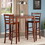 Winsome 94379 Inglewood 3-Pc High Dining Table with Ladder-back Bar Stools, Walnut
