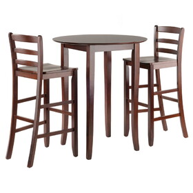 Winsome 94389 Fiona 3pc High Round Table with Ladder Back Stool