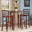 Winsome 94389 Fiona 3-Pc High Table with Ladder-back Bar Stools, Walnut