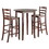 Winsome 94389 Fiona 3-Pc High Table with Ladder-back Bar Stools, Walnut