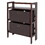 Winsome 94397 Torino 3-Pc Storage Shelf with 2 Foldable Fabric Baskets, Walnut and Chocolate
