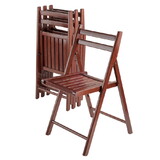 Winsome 94415 Robin 4-PC Folding Chair Set Walnut