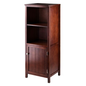 Winsome 94421 Brooke Jelly 2-Section Cupboard, Open Shelf Cabinet, Walnut