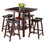 Winsome 94506 Orlando 5-Pc High Table with Cushion Seat Counter Stools, Walnut and Black