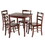 Winsome 94532 Groveland 5-Pc Dining Table with Ladder-back Chairs, Walnut