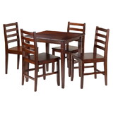 Winsome 94537 Kingsgate 5-Pc Dining Table with Ladder-back Chairs, Walnut