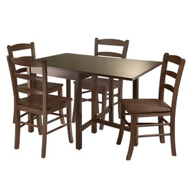 Winsome 94545 Lynden 5pc Dining Table with 4 Ladder Back Chairs