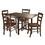 Winsome 94545 Lynden 5-Pc Dining Table with Ladder-back Chairs, Walnut