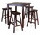 Winsome 94549 Parkland 5-Pc High Table with Saddle Seat Bar Stools, Walnut