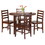 Winsome 94565 Alamo 5-Pc Round Drop Leaf Table with Ladder-back Chairs, Walnut