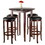 Winsome 94581 Fiona 5-Pc High Table with Cushion Swivel Seat Bar Stools, Walnut and Black